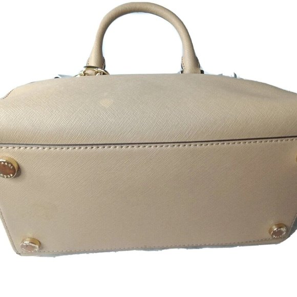 Michael Kors Jet Set Travel Medium Satchel Dark Camel Saffiano Leather MSRP $298 - Picture 6 of 7